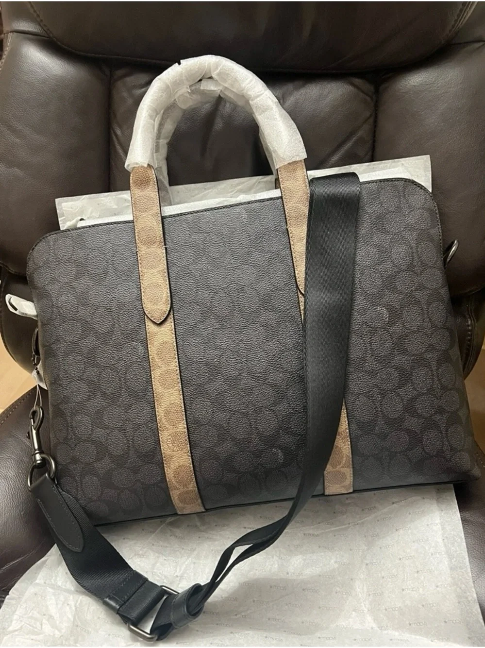NWT Coach Men’s Metropolitan Soft Brief In Colorblock Signature Canvas